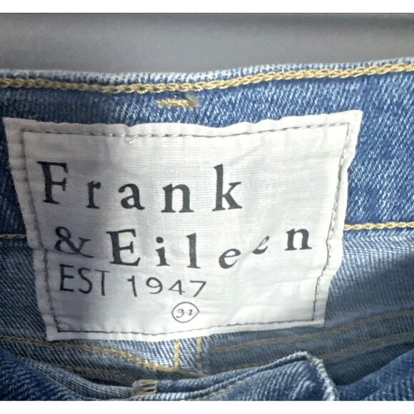 Frank & Eileen Cork Size 31 Button Fly Everyday Straight Blue Jeans Raw Hem - Picture 4 of 13